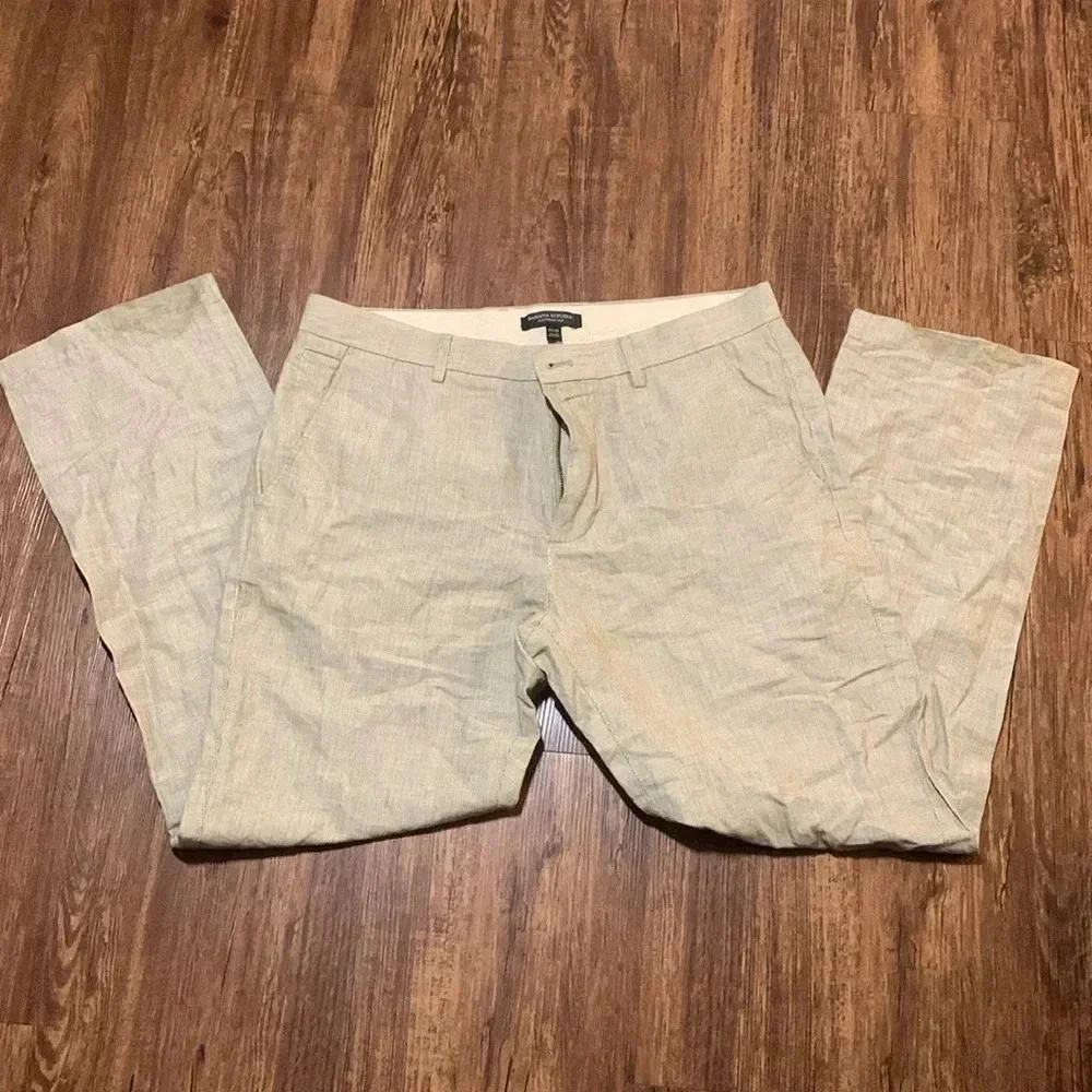 Banana Republic Kentfield Pant Men’s Seersucker Linen Size 33x30